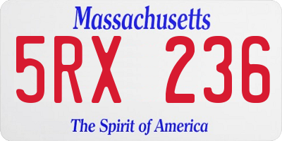 MA license plate 5RX236