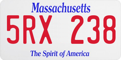 MA license plate 5RX238