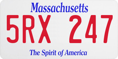 MA license plate 5RX247