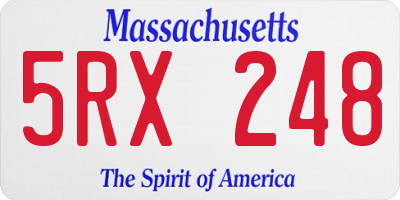 MA license plate 5RX248