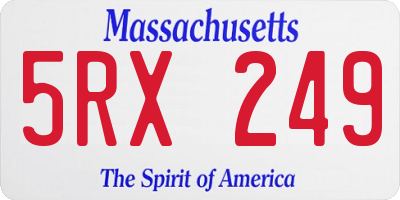 MA license plate 5RX249