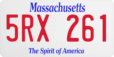MA license plate 5RX261