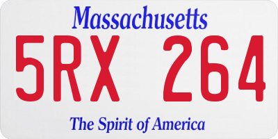 MA license plate 5RX264