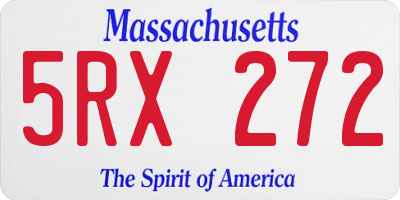 MA license plate 5RX272