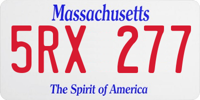 MA license plate 5RX277