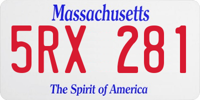 MA license plate 5RX281