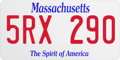 MA license plate 5RX290