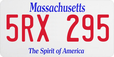 MA license plate 5RX295