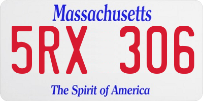MA license plate 5RX306