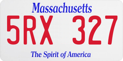 MA license plate 5RX327