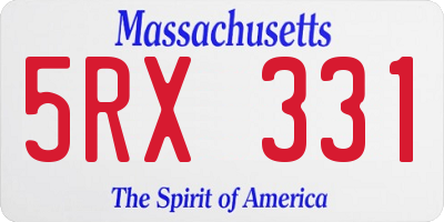 MA license plate 5RX331