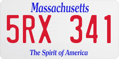 MA license plate 5RX341