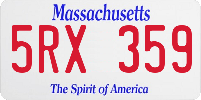 MA license plate 5RX359