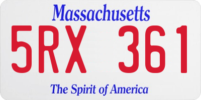 MA license plate 5RX361