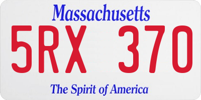 MA license plate 5RX370