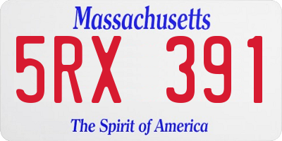 MA license plate 5RX391