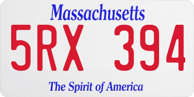 MA license plate 5RX394