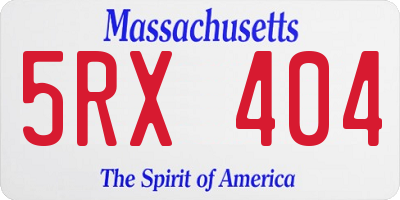 MA license plate 5RX404