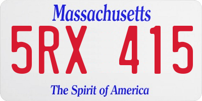 MA license plate 5RX415