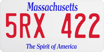 MA license plate 5RX422