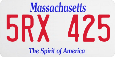 MA license plate 5RX425