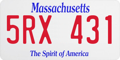 MA license plate 5RX431