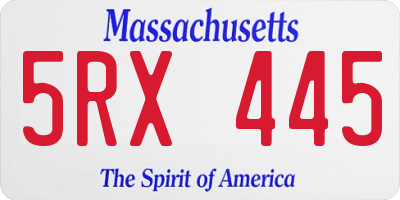 MA license plate 5RX445