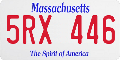 MA license plate 5RX446