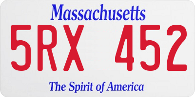 MA license plate 5RX452