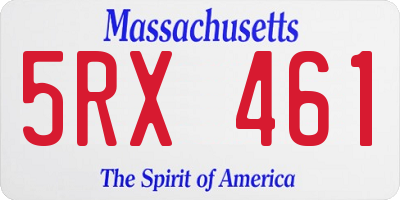 MA license plate 5RX461