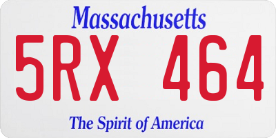 MA license plate 5RX464