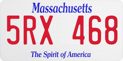 MA license plate 5RX468