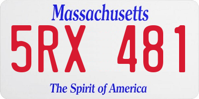 MA license plate 5RX481