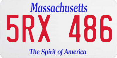 MA license plate 5RX486