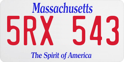 MA license plate 5RX543