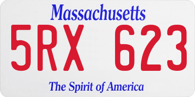 MA license plate 5RX623