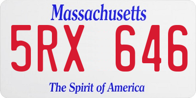 MA license plate 5RX646