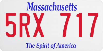MA license plate 5RX717