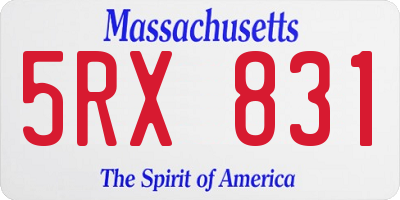 MA license plate 5RX831