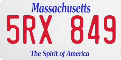 MA license plate 5RX849