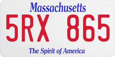 MA license plate 5RX865