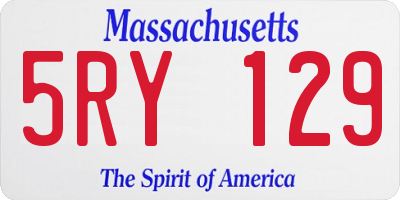 MA license plate 5RY129
