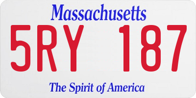 MA license plate 5RY187