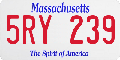MA license plate 5RY239