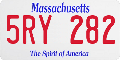 MA license plate 5RY282