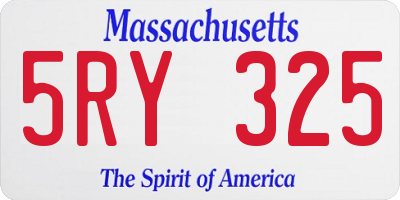 MA license plate 5RY325