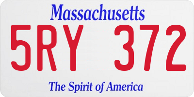 MA license plate 5RY372