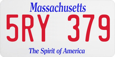 MA license plate 5RY379