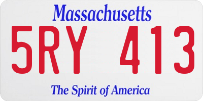 MA license plate 5RY413