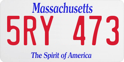 MA license plate 5RY473